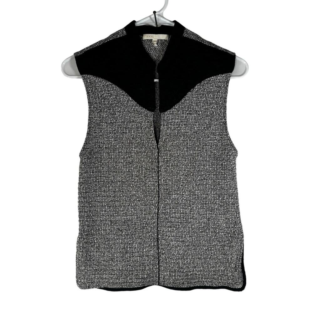Maje sleeveless quilted textured knit blouse womans size 2